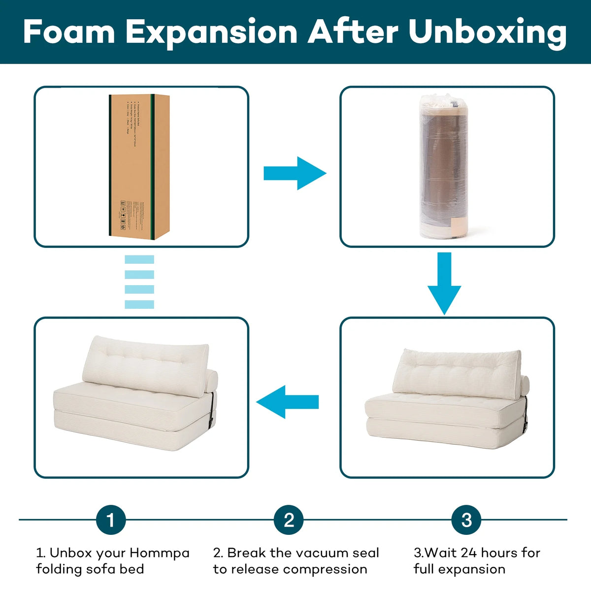 Hommpa Folding Sofa Bed Foldable Couch Bed Convertible Futon Chair with High Density Foam Filling with Pillow for Adult,Comfort chair bed for Living Room Bedroom,Gray,Single
