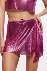 LUNA Fuchsia Midi Skirt by Retail Agenda- Pink