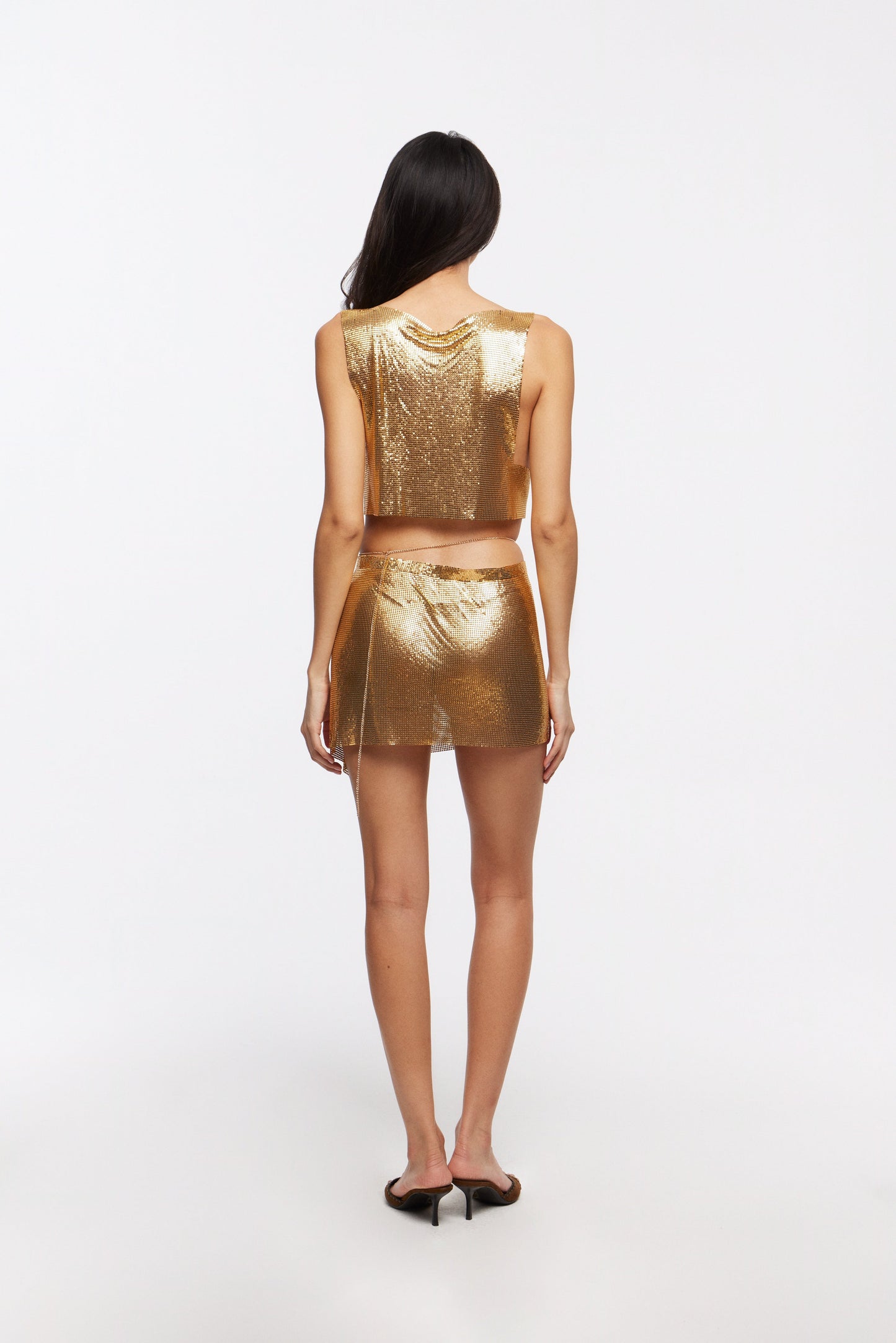LUNA Gold Midi Skirt by Retail Agenda