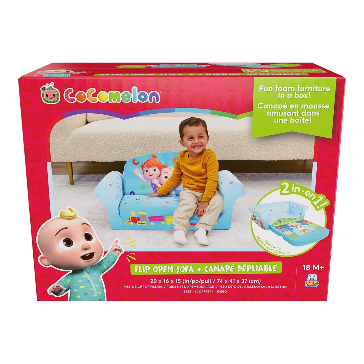 Marshmallow Furniture 2 Pack 2-in-1 Flip Open Foam Sofa Bed, Toy Story 4