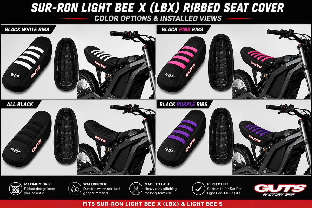 Premium Ribbed Rubber Gripper Seat Cover for Sur-Ron Light Bee X (LBX) & Light Bee S