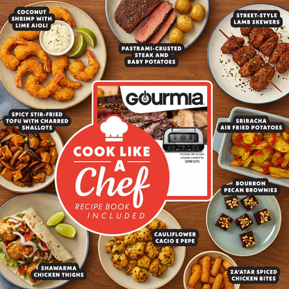 Gourmia Indoor Pizza Oven - All-in-One with 7 Cooking Functions, 6 Pizza Presets, Stainless Steel
