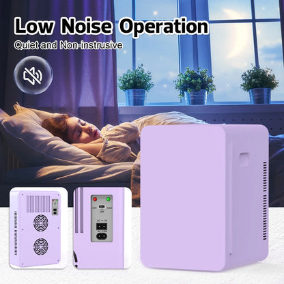 Advwin 22L Mini Fridge Cooler, Compact Personal Refrigerators for Skincare, Beverage, Purple