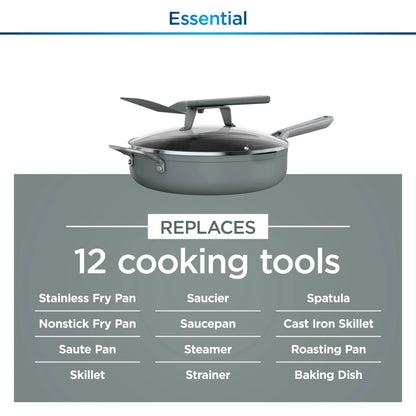 Ninja Foodi Never Stick Possible Pan, Non Stick, Fry Pan, Sea Salt Grey