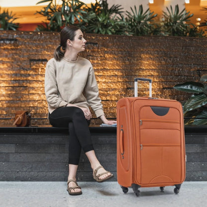 Softside Luggage Expandable 3 Piece Set Suitcase Upright Spinner Softshell Lightweight Luggage Travel Set