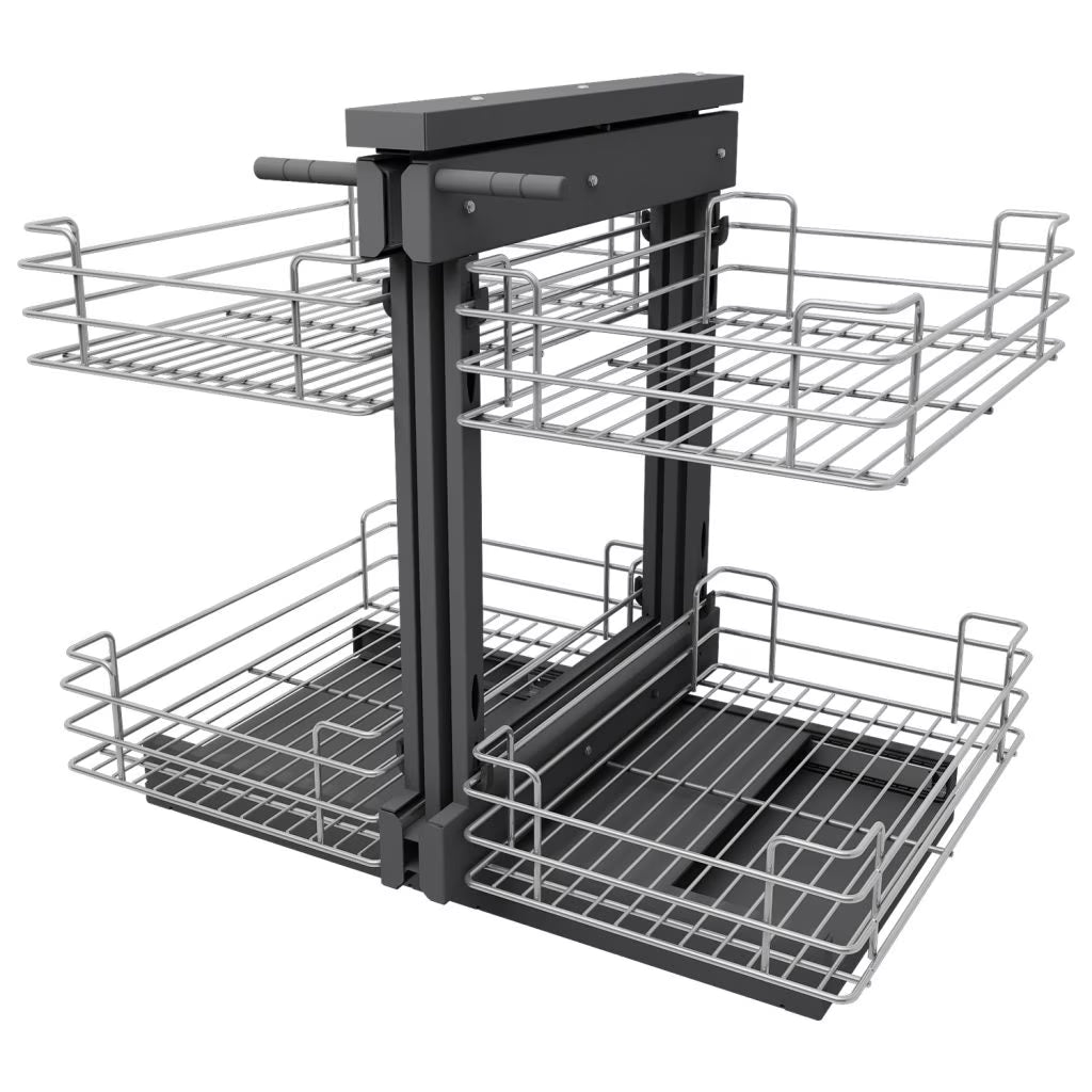 VADANIA Blind Corner Pull Out Cabinet Organizer for 32" Cabinet, Soft Close, Min Opening 14", 2-tier