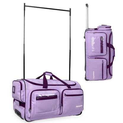 Fegat Dance Bag with Garment Rack - 28"Collapsible Rolling Competition Dance Duffle Bag Lightweight Costume Wheeled Suitcase for Dancers Shows Livestreamer Athletes