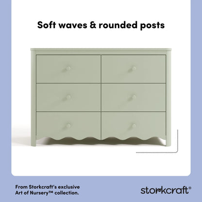Storkcraft Casablanca 6 Drawer Nursery Dresser, Sage
