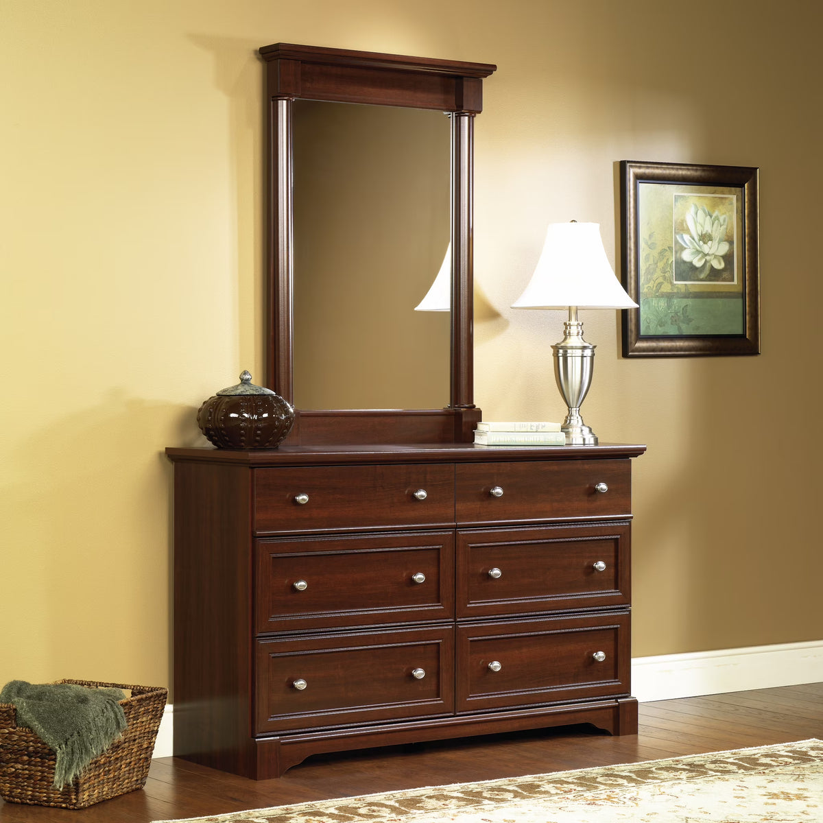 Sauder Palladia 6-Drawer Bedroom Dresser, Vintage Oak Finish