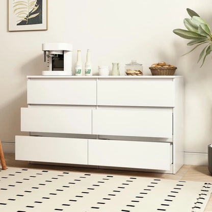 Kadyn Modern 6 Drawer Dresser Wood Cabinet,Dresser for Bedroom, Kitchen Storage Cabinet with Drawers, Chest of Drawers(Black)