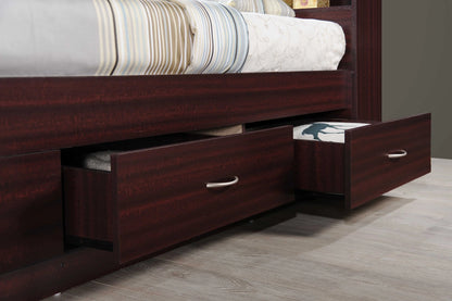 Hodedah Twin-Size Captain Bed with 3-Drawers and Headboard in White