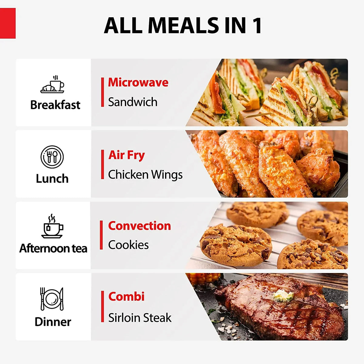 TOSHIBA 7-in-1 Countertop Microwave Oven Air Fryer Combo, Inverter, Convection, Broil, Speedy Combi, Even Defrost, Humidity Sensor, Mute Function, 27 Auto Menu&47 Recipes, 1.0 cu.ft/30QT, 1000W
