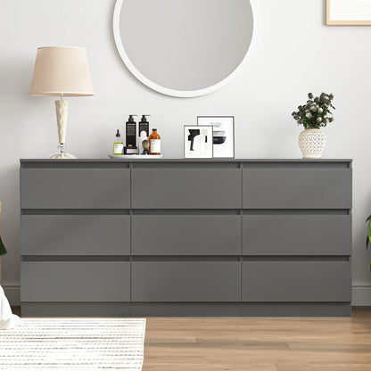 Kadyn Modern 6 Drawer Dresser Wood Cabinet,Dresser for Bedroom, Kitchen Storage Cabinet with Drawers, Chest of Drawers(Black)