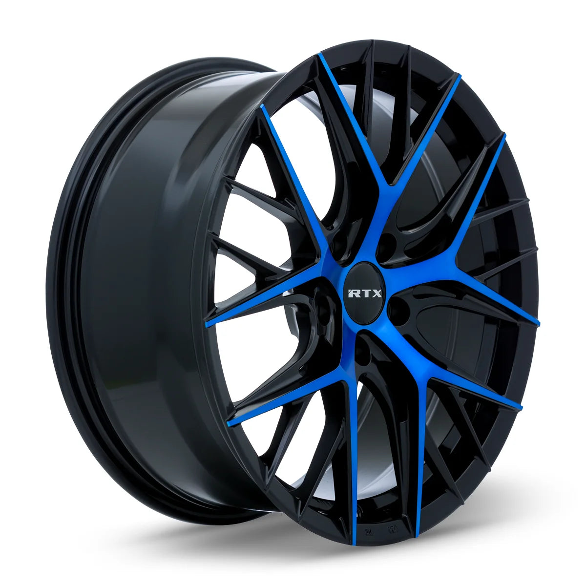 RTX Valkyrie 18x8 5x114.3 ET40 CB73.1 Gloss Black Machined Blue Wheel