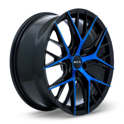 RTX Valkyrie 18x8 5x114.3 ET40 CB73.1 Gloss Black Machined Blue Wheel