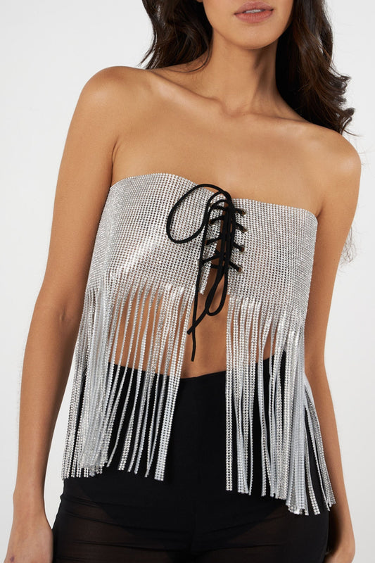 KENZA Silver Blouse by Retail Agenda