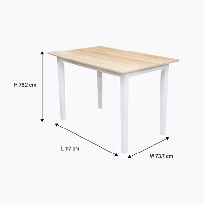 Mainstays 5-Piece Dining Set, 1 Table and 4 Chairs, White, MDF and Rubberwood, Indoor, 46" L x 29" W x 30" H Table