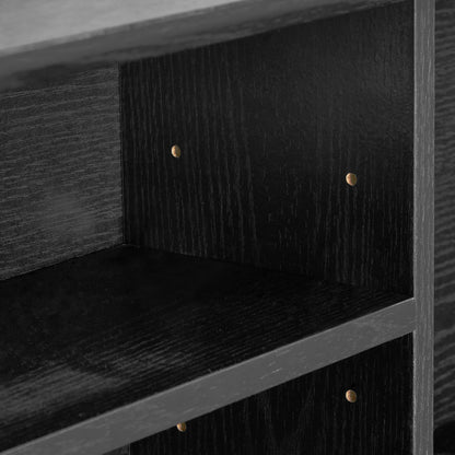 Your Zone Easy to Assemble Storage Bed with Bookcase Headboard, Twin, Natural Teak Finish