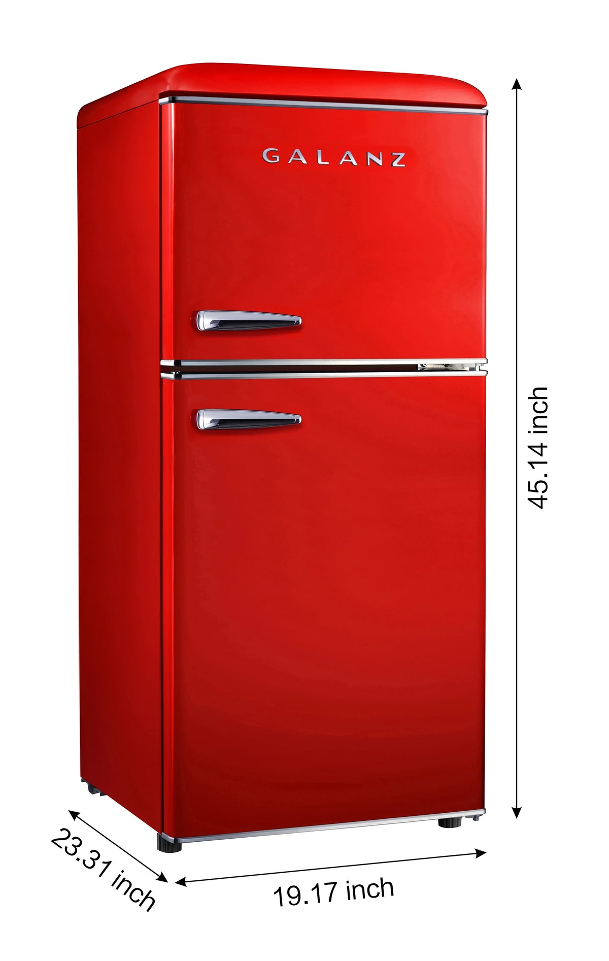 Galanz 4.0 cu ft Retro Two Doors Refrigerator, Red
