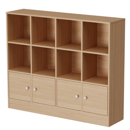 Cozy Castle 3-Tier Open Cube Bookcase with 12 Cubes and 4 Doors, Adjustable Shelves, White