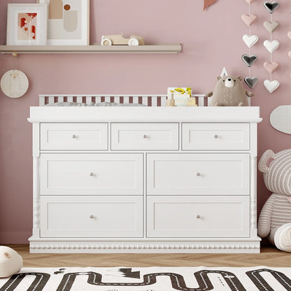OXYLIFE 45" Baby Nursery Changing Table Dresser with 4 Drawers and Shelf for Nursery Room, White