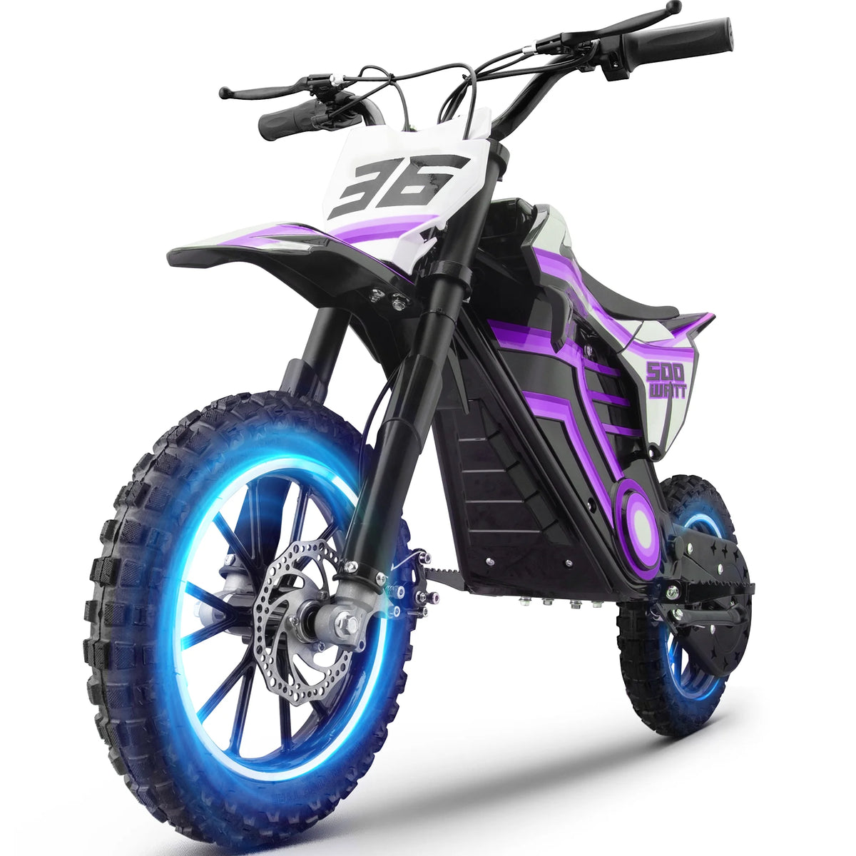 QEASET electric dirt bike, 500W kids dirt bike for Boys Girls Age 8-14, Blue