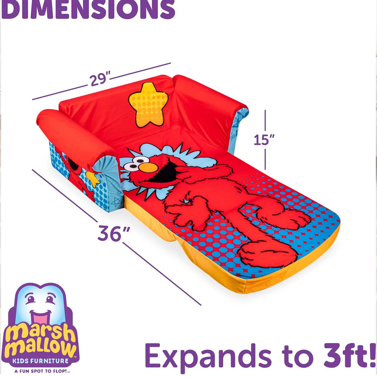 Marshmallow Furniture 2 Pack 2-in-1 Flip Open Foam Sofa Bed, Toy Story 4