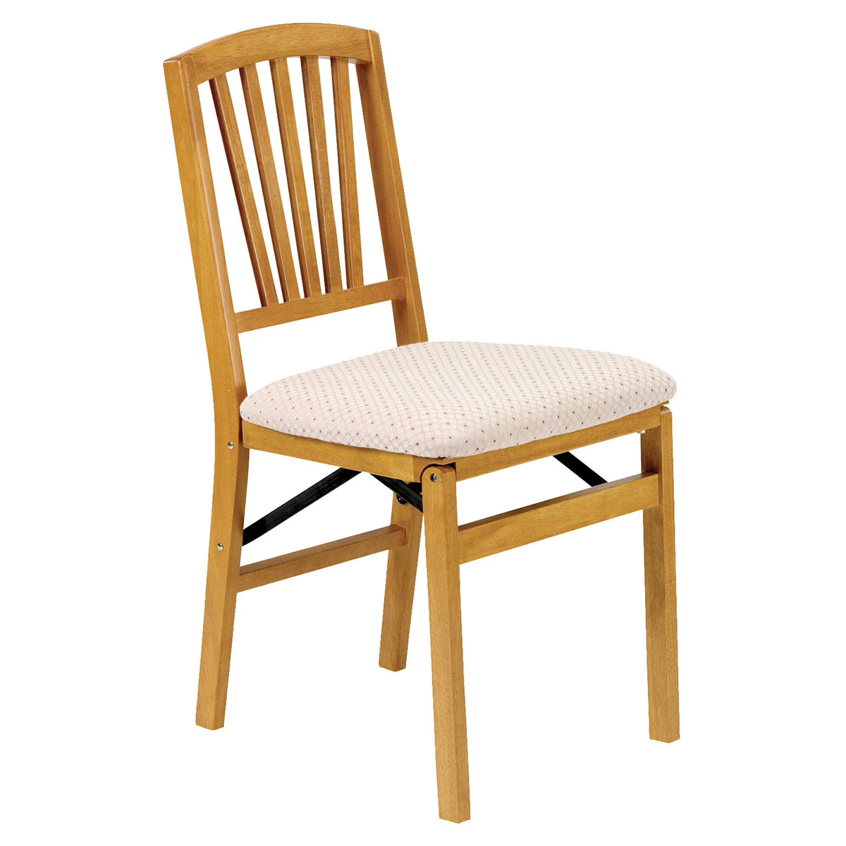 Mission Fusion Folding Chair (Set of 2)- Blush Fabric and Fruitwood