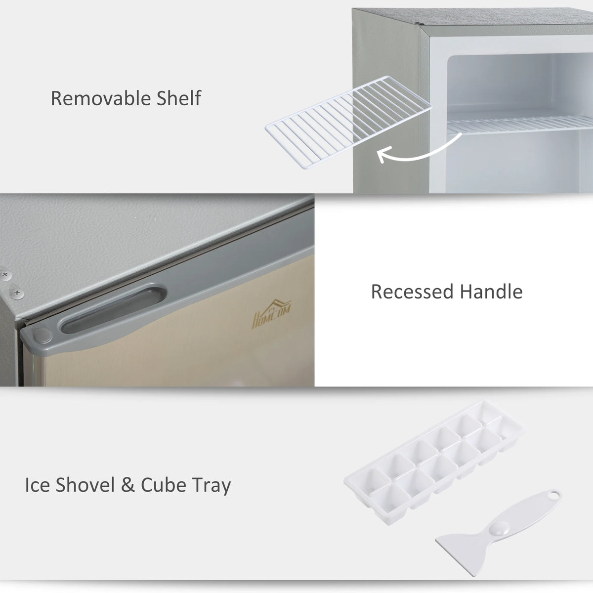 Side-by-Side Refrigerator HOMCOM Mini Freezer Countertop, 1.1 Cu.Ft Compact Upright Freezer with Removable Shelves, Reversible Door for Home, Dorm, Apartment and Office, gray,French Door Refrigerator
