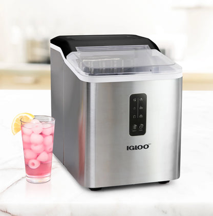 Igloo Automatic Ice Machine Self Cleaning Countertop Ice Maker for Water Bottle & Drinks, Aqua