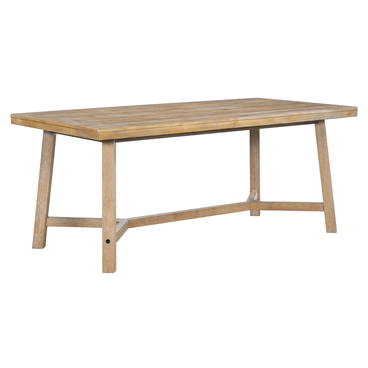 Prehome 6-piece Retro Farmhouse Dining Set, Wood Rectangular Table and 4 Upholstered Rattan Chairs, Bench, Dining Table Set for 5-7, Dining Table Set for Kitchen Dining Room Dorm Apartment, Wood Wash