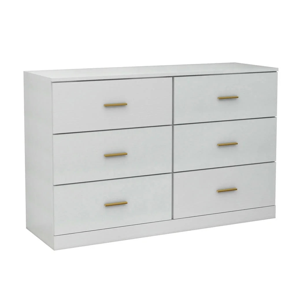 Kadyn Modern 6 Drawer Dresser Wood Cabinet,Dresser for Bedroom, Kitchen Storage Cabinet with Drawers, Chest of Drawers(Black)