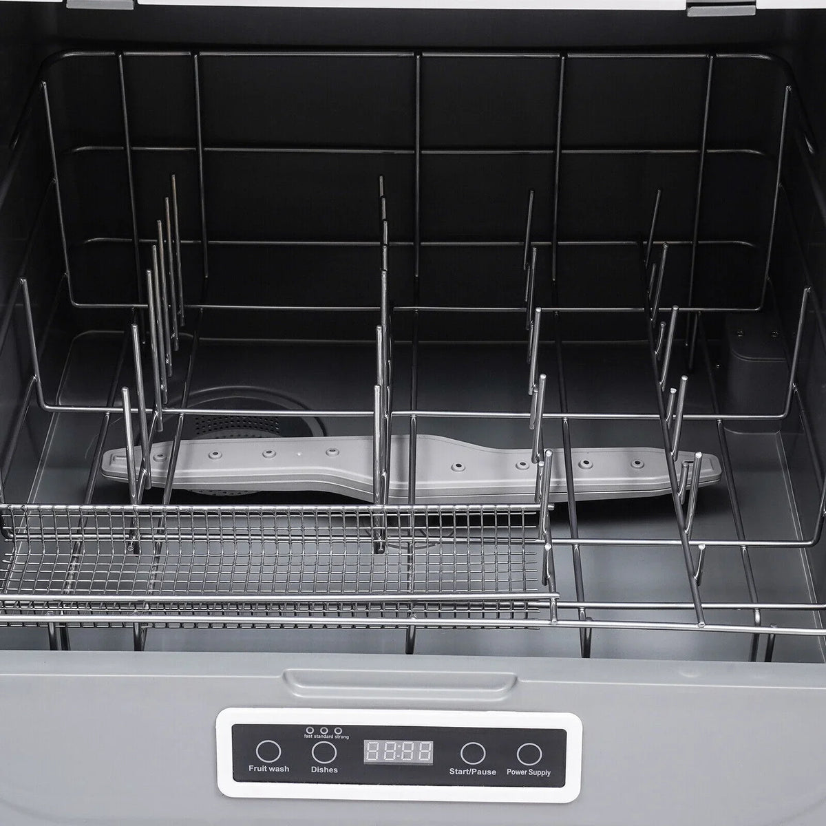 110V 800W Countertop Dishwasher - Stainless Steel,3 Wash Modes + Fruit Wash,Touch Control,Space-Saving,Ideal for Small Kitchens & RVs