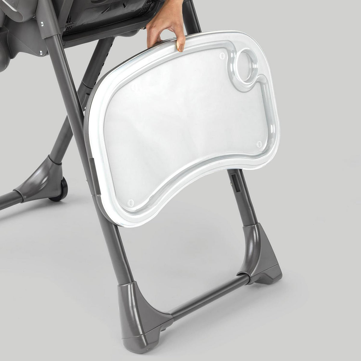 Chicco Polly Space-Saving Fold Easy Clean Highchair - Taupe (Beige). New