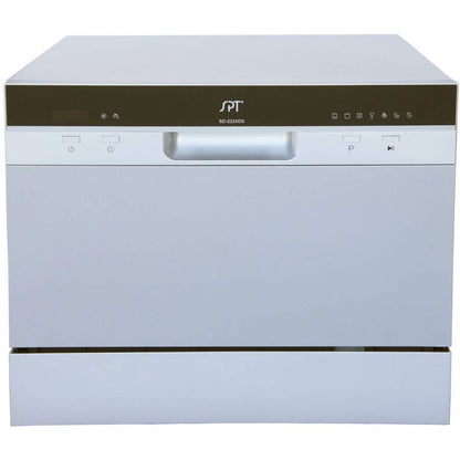 6 Place Settings Silver Countertop Dishwasher with Delay Start and LED display