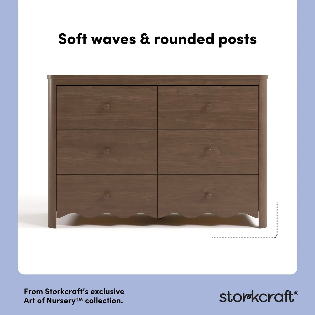 Storkcraft Casablanca 6 Drawer Nursery Dresser, Sage