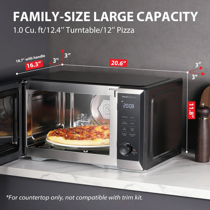 TOSHIBA 7-in-1 Countertop Microwave Oven Air Fryer Combo, Inverter, Convection, Broil, Speedy Combi, Even Defrost, Humidity Sensor, Mute Function, 27 Auto Menu&47 Recipes, 1.0 cu.ft/30QT, 1000W