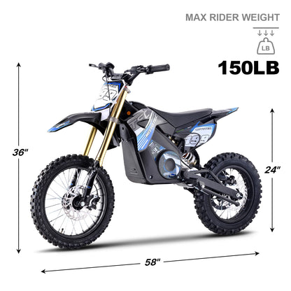 MotoTec 48v Pro Electric Dirt Bike 1800w Lithium Orange