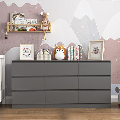 Kadyn Modern 6 Drawer Dresser Wood Cabinet,Dresser for Bedroom, Kitchen Storage Cabinet with Drawers, Chest of Drawers(Black)