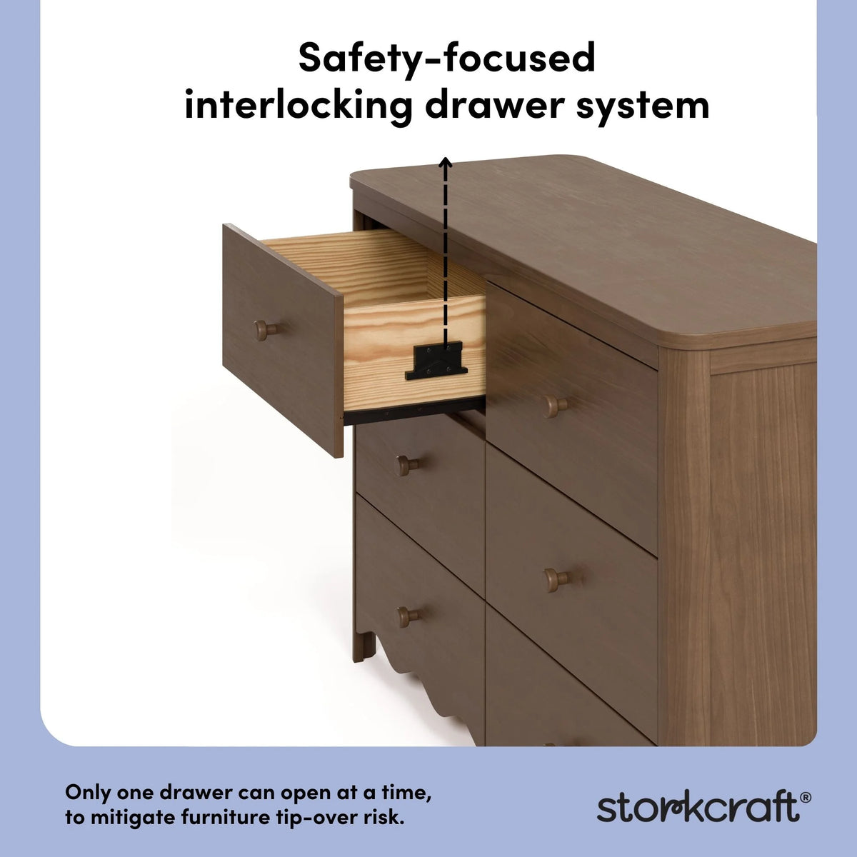 Storkcraft Casablanca 6 Drawer Nursery Dresser, Sage