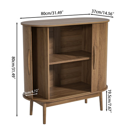 Mid Century Modern Buffet Sideboard Cabinet with Storage, Small Accent Cabinet with Sliding Door, for Living Room, Kitchen