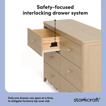 Storkcraft Casablanca 6 Drawer Nursery Dresser, Sage