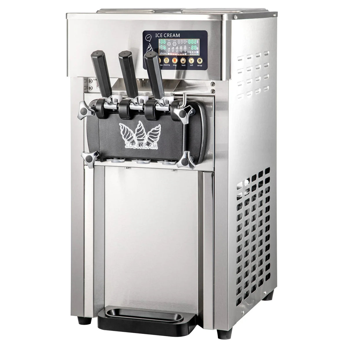 SIHAO 1200W Commercial Ice Cream Machine Countertop 18L/H Soft Serve Ice Cream Maker with LED Display