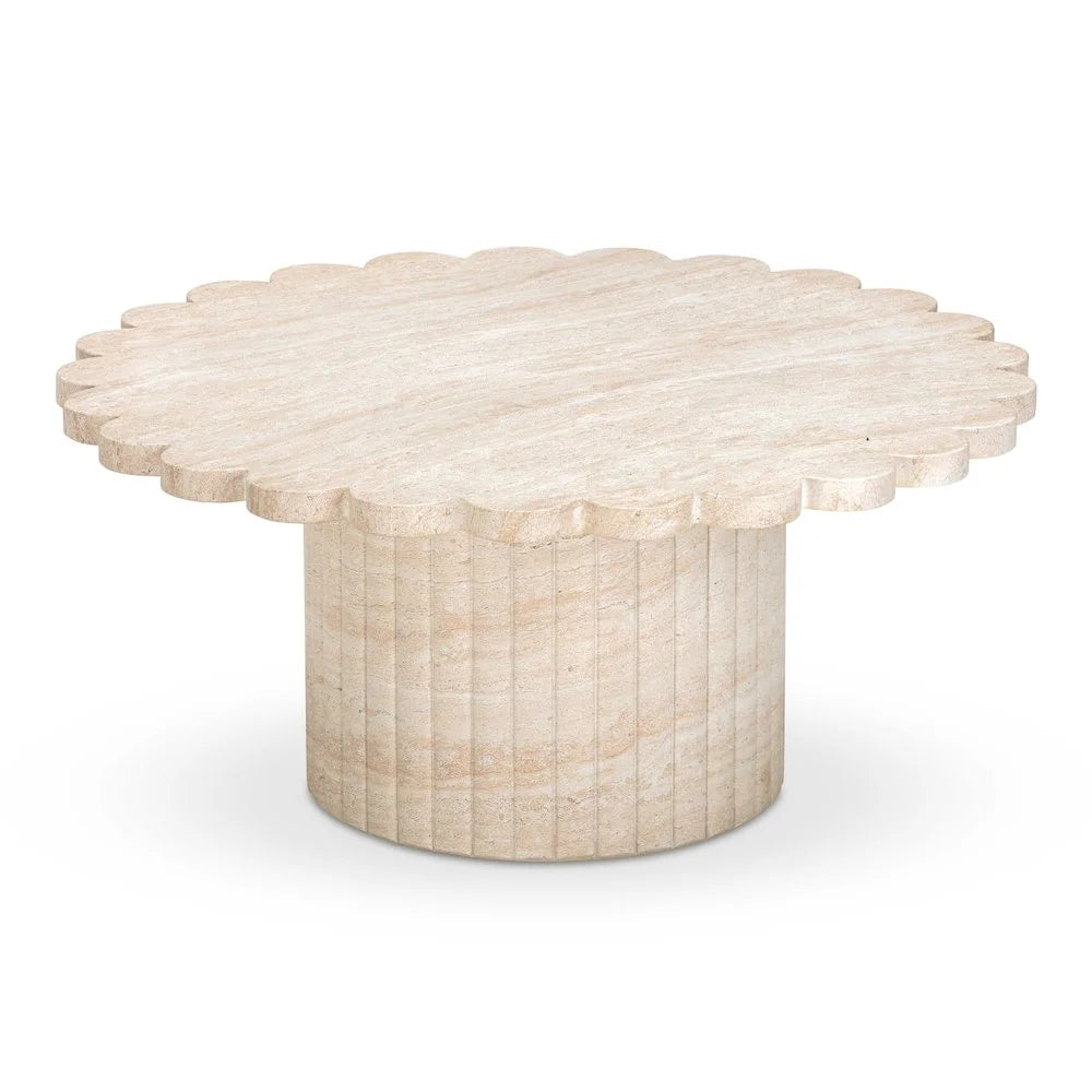 TOV Furniture Blossom Washed Travertine Finish Indoor/Outdoor Coffee Table