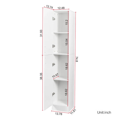 Slim Tall Storage Cabinet,Pantry Cabinet with Doors Shelves Small Space for Kitchen Living Room Bathroom