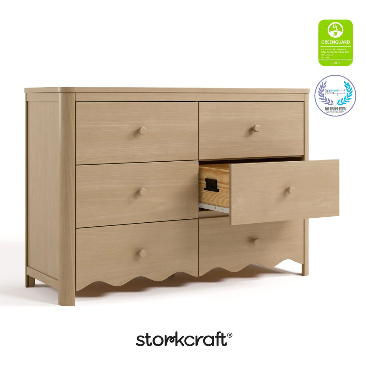 Storkcraft Casablanca 6 Drawer Nursery Dresser, Sage