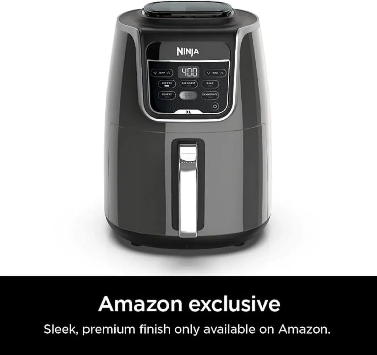 Ninja AF150AMZ Air Fryer XL, 5.5 Qt. Capacity that can Air Fry, Air Roast, Bake, Reheat & Dehydrate, with Dishwasher Safe, Nonstick Basket & Crisper Plate and a Chef-Inspired Recipe Guide, Grey