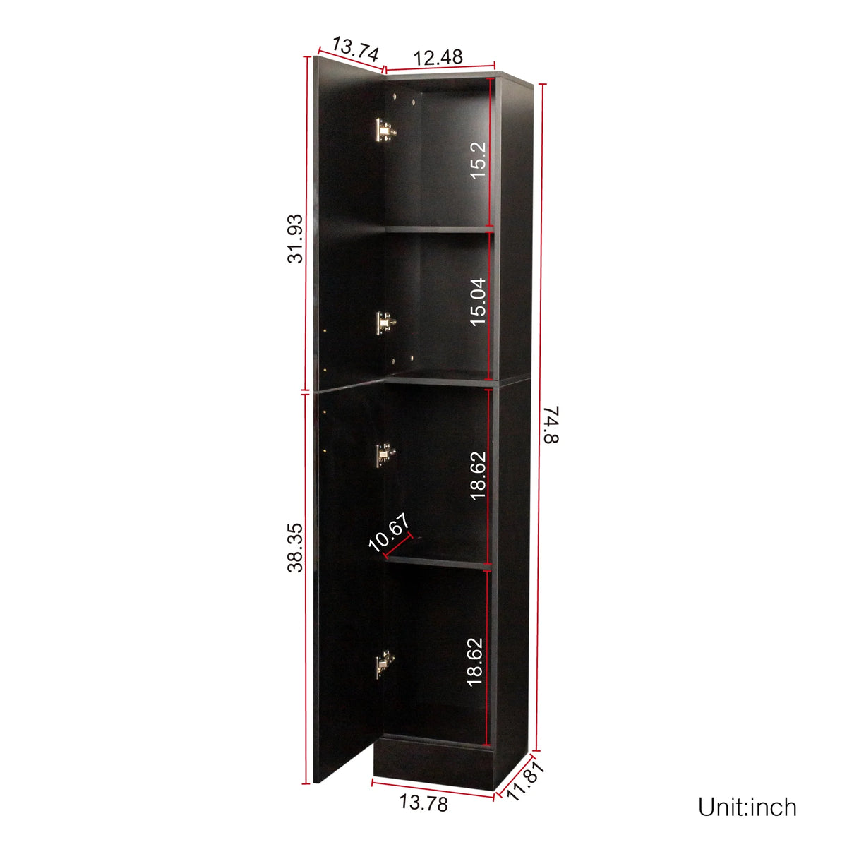 Slim Tall Storage Cabinet,Pantry Cabinet with Doors Shelves Small Space for Kitchen Living Room Bathroom