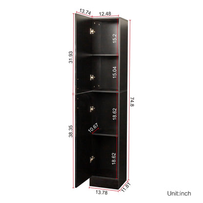 Slim Tall Storage Cabinet,Pantry Cabinet with Doors Shelves Small Space for Kitchen Living Room Bathroom