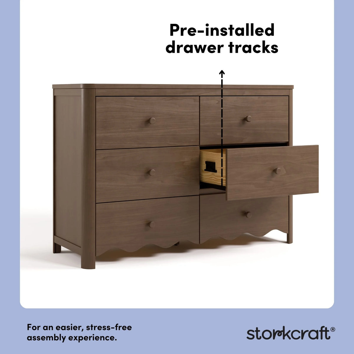 Storkcraft Casablanca 6 Drawer Nursery Dresser, Sage